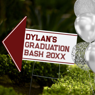 Personalized Graduation Party Arrow Direction Yard Sign