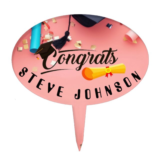 Personalized Graduation Party Cake toppers Pick (Front)