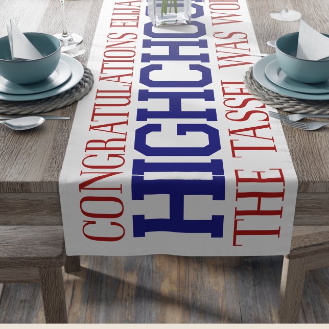 Personalized Graduation party decoration Short Table Runner (Creator Uploaded)