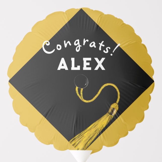 Personalized Graduation Party Gold Balloon (Front)