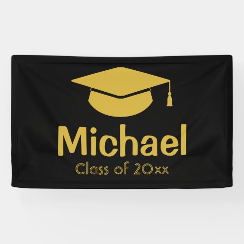 Personalized Graduation Party Gold Class of 2024 Banner