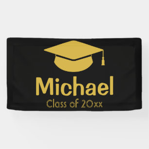 Personalized Graduation Party Gold Class of 2025 Banner