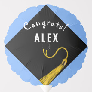 Personalized Graduation Party Light Blue Balloon