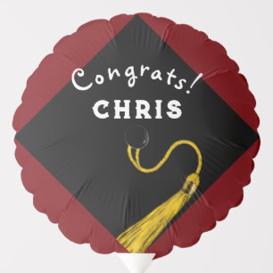 Personalized Graduation Party Maroon Balloon
