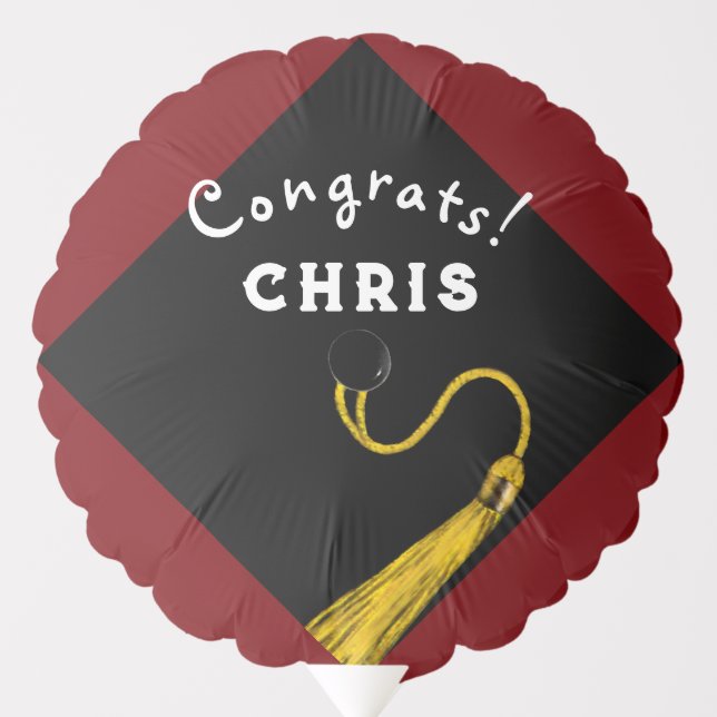 Personalized Graduation Party Maroon Balloon (Front)