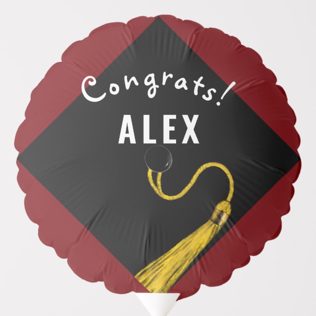 Personalized Graduation Party Maroon Balloon (Front)