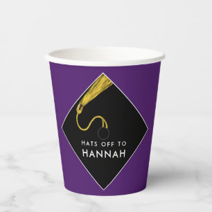 Personalized Graduation Party Maroon Paper Cups