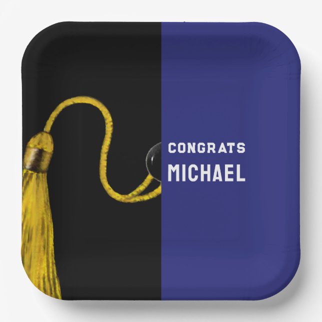 Personalized Graduation Party Paper Plates (Front)