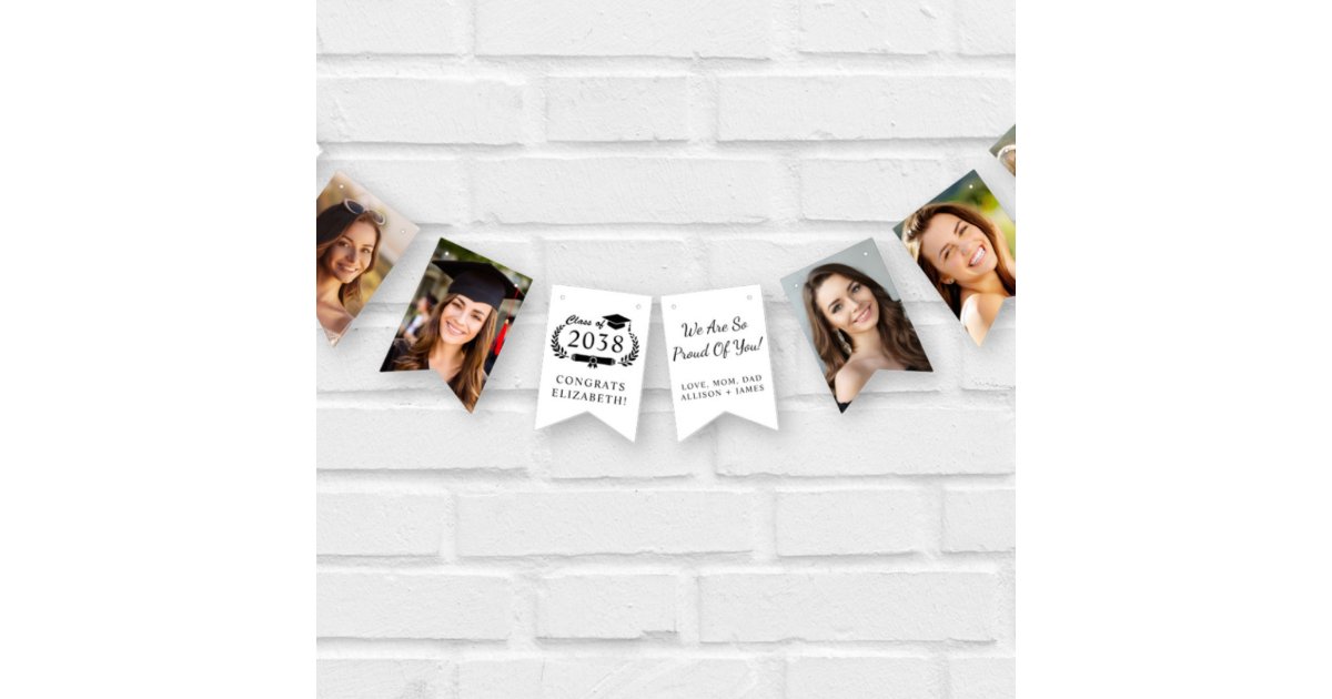 Personalized Graduation Party Photo Bunting Flags | Zazzle