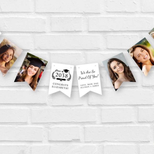 Personalized Graduation Party Photo Bunting Flags (Personalized Graduation Party Photo Bunting Flags)
