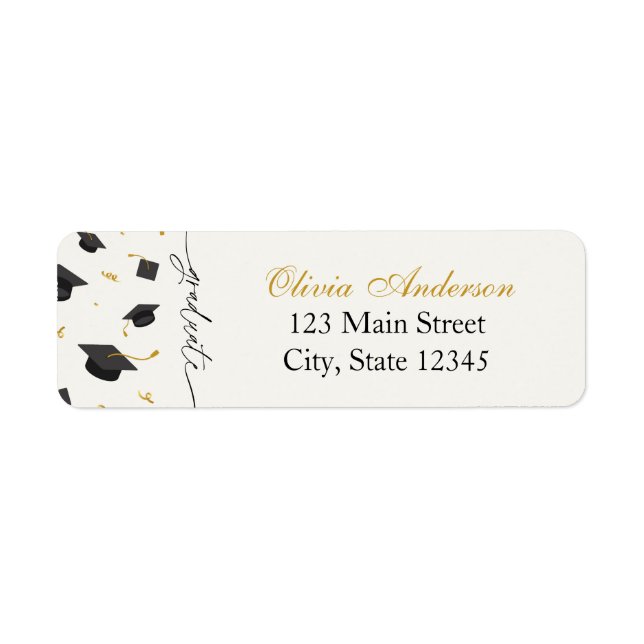 Personalized Graduation Party Return Address Label (Front)