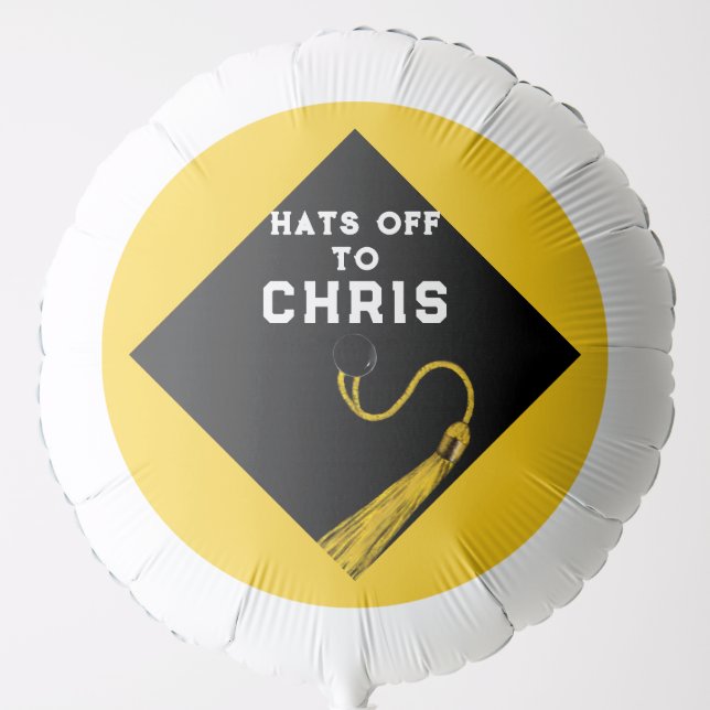 Personalized Graduation Party Yellow Balloon (Front)