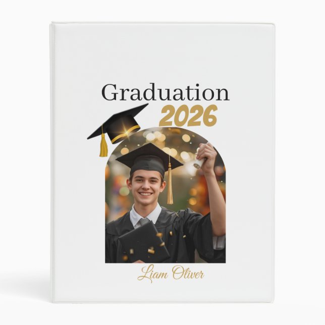 Personalized Graduation Photo Album Class of 2026 Mini Binder (Front)