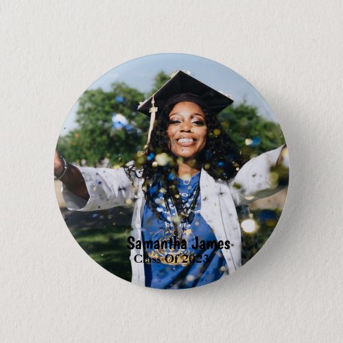 Personalized Graduation Photo and Name Button