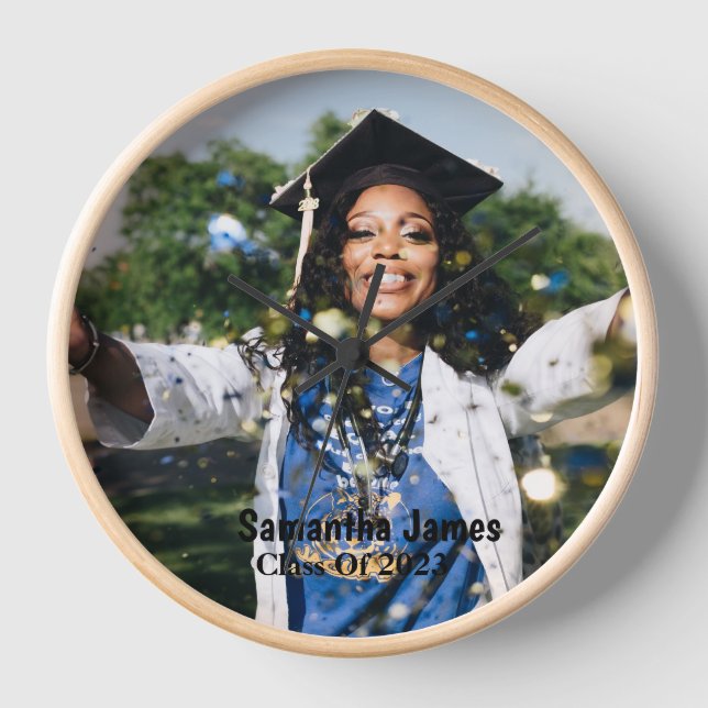 Personalized Graduation Photo and Name  Clock (Front)