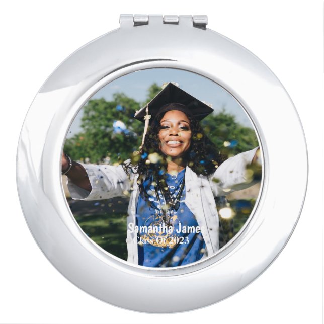 Personalized Graduation Photo and Name  Compact Mirror (Front)