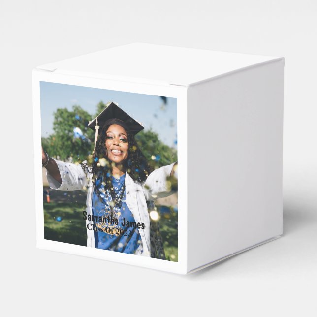 Personalized Graduation Photo and Name  Favor Boxes (Front Side)