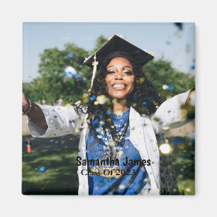 Personalized Graduation Photo and Name Magnet
