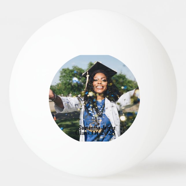 Personalized Graduation Photo and Name  Ping Pong Ball (Front)