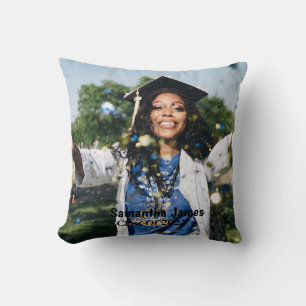 Personalized Graduation Photo and Name Throw Pillow