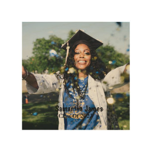Personalized Graduation Photo and Name  Wood Wall Art