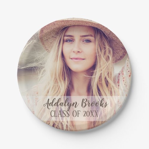 Personalized Graduation Photo and Year Party Plate