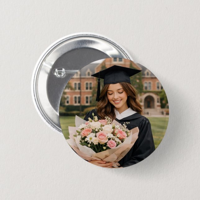 Personalized Graduation Photo Button (Front & Back)