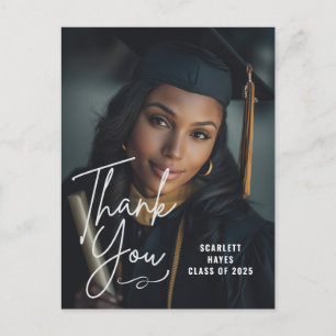 Personalized Graduation Photo Casual Handwritten Postcard