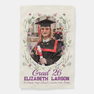 Personalized Graduation Photo Class of 2026 Party Garden Flag