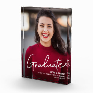 Personalized Graduation Photo Graduate script Block