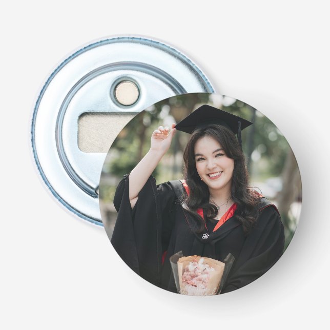 Personalized Graduation Photo Keepsake Memory Gift Bottle Opener (Front)