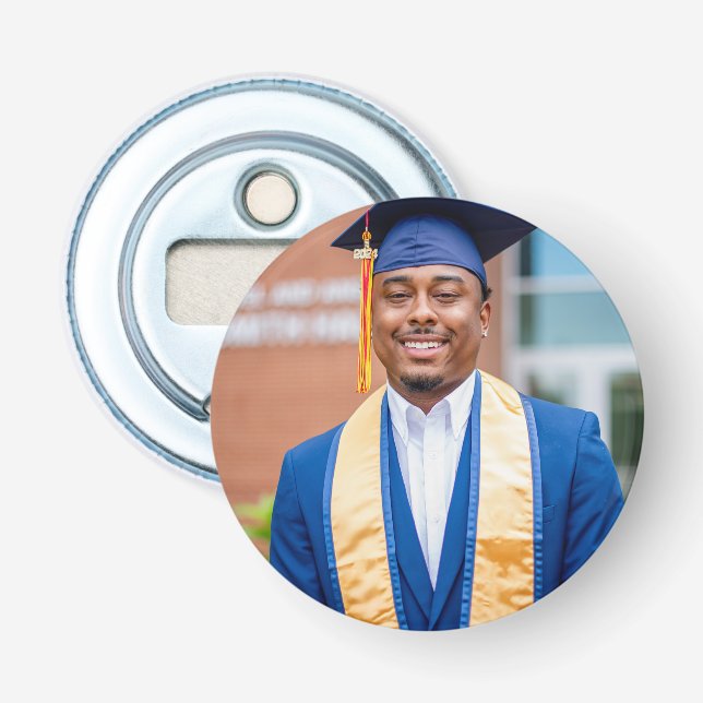 Personalized Graduation Photo Keepsake Memory Gift Bottle Opener (Front)