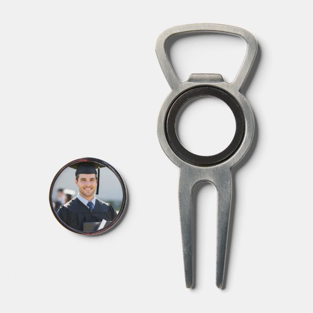 Personalized Graduation Photo Keepsake Memory Gift Divot Tool (Front (Open))