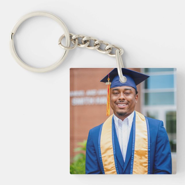 Personalized Graduation Photo Keepsake Memory Gift Keychain (Front)
