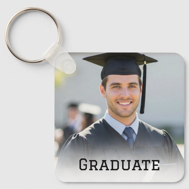 Personalized Graduation Photo Keepsake Memory Gift Keychain (Front)