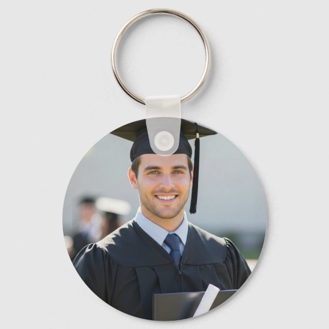 Personalized Graduation Photo Keepsake Memory Gift Keychain (Front)