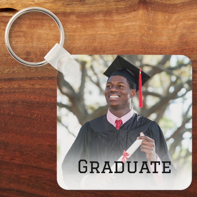 Personalized Graduation Photo Keepsake Memory Gift Keychain (Front)