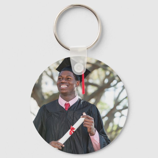Personalized Graduation Photo Keepsake Memory Gift Keychain (Front)