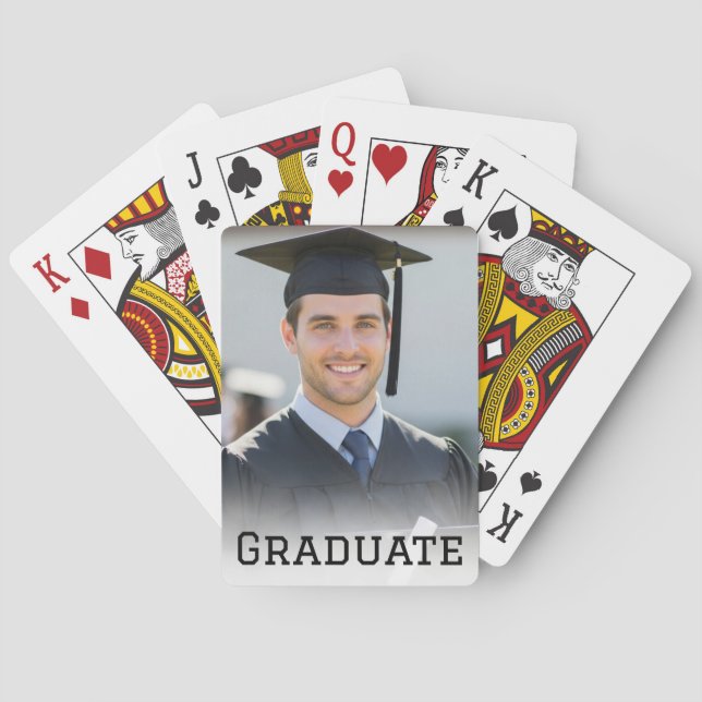 Personalized Graduation Photo Keepsake Memory Gift Poker Cards (Back)