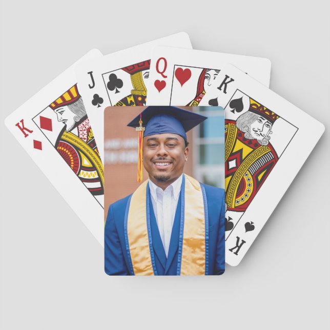 Personalized Graduation Photo Keepsake Memory Gift Poker Cards (Back)