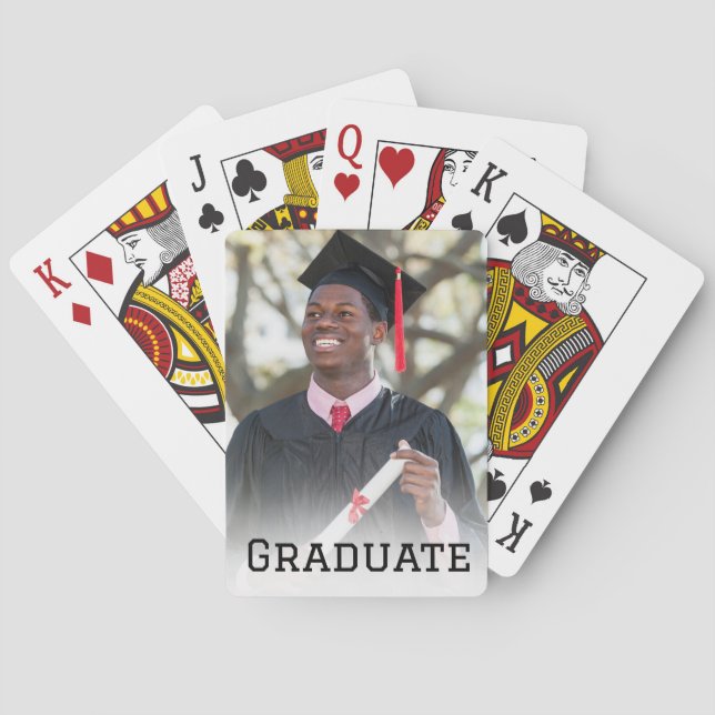 Personalized Graduation Photo Keepsake Memory Gift Poker Cards (Back)