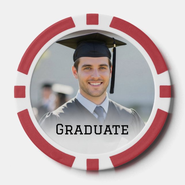 Personalized Graduation Photo Keepsake Memory Gift Poker Chips (Front)