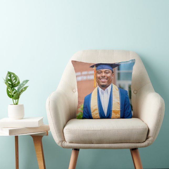 Personalized Graduation Photo Keepsake Memory Gift Throw Pillow (Chair)