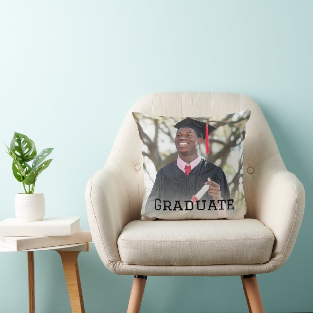 Personalized Graduation Photo Keepsake Memory Gift Throw Pillow (Chair)