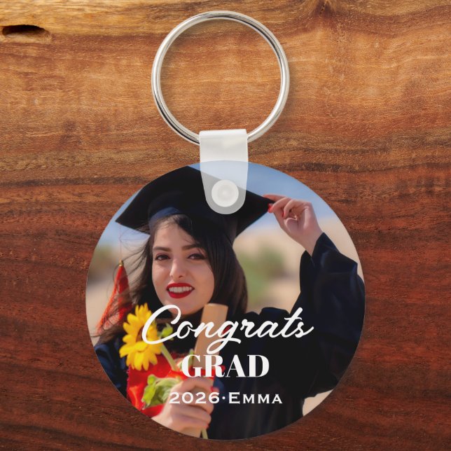 Personalized Graduation Photo Keychain (Front)