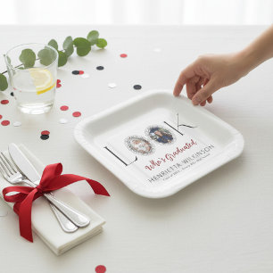 Personalized Graduation Photo Memory Paper Plates