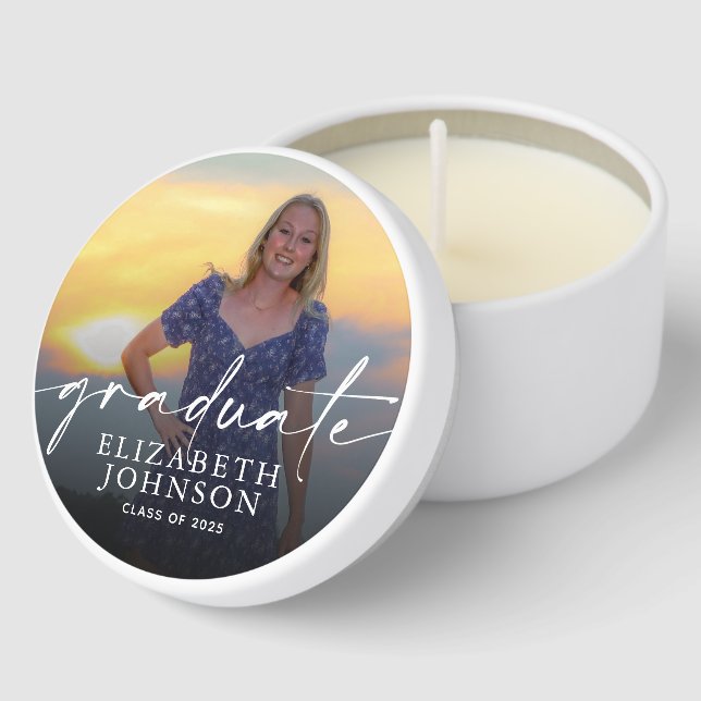 Personalized Graduation Photo Mini Candle Favors (Corner)