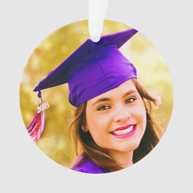 Personalized Graduation Photo Ornament (Front)