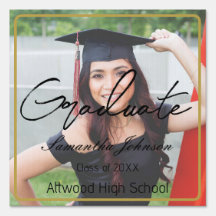 Personalized Graduation Photo Outdoor Yard Sign