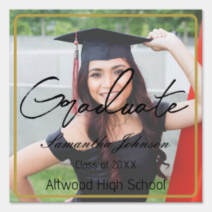 Personalized Graduation Photo Outdoor Yard Sign